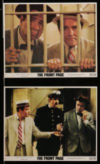 7s076 FRONT PAGE 8 8x10 mini LCs '75 Jack Lemmon & Walter Matthau, directed by Billy Wilder!
