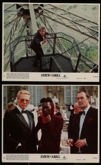 7s126 VIEW TO A KILL 8 8x10 mini LCs '85 Roger Moore as James Bond, Christopher Walken, Grace Jones