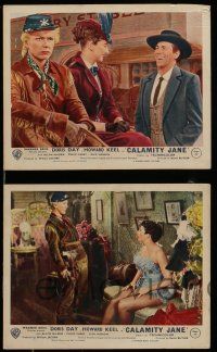 7s260 CALAMITY JANE 4 color English FOH LCs '53 Doris Day, Howard Keel, Allyn Ann McLerie!