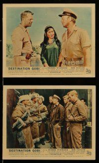 7s251 DESTINATION GOBI 6 color English FOH LCs '53 sailor Richard Widmark fighting in China!