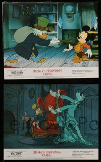 7s264 MICKEY'S CHRISTMAS CAROL 4 color English FOH LCs '83 Disney, Mickey Mouse, Scrooge, Donald!