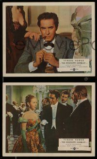 7s274 MISSISSIPPI GAMBLER 3 color English FOH LCs '53 Tyrone Power, Piper Laurie, Julia Adams!