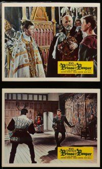 7s223 PRINCE & THE PAUPER: THE PAUPER KING 8 color English FOH LCs '65 Walt Disney, Guy Williams!