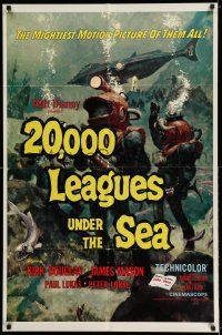 7t026 20,000 LEAGUES UNDER THE SEA style A 1sh R63 Jules Verne classic, art of deep sea divers!