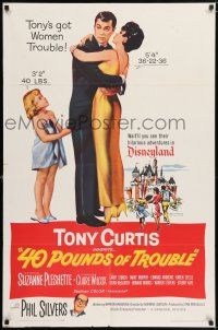 7t032 40 POUNDS OF TROUBLE 1sh '63 Tony Curtis has women trouble, Suzanne Pleshette!