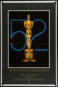 7t009 52ND ANNUAL ACADEMY AWARDS 1sh '80 cool image of Oscar statue!