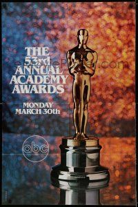 7t010 53RD ANNUAL ACADEMY AWARDS 1sh '81 cool image of Oscar statue and sparkling background!