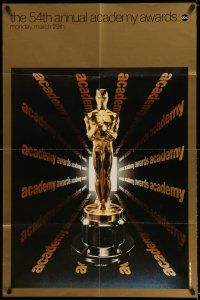 7t011 54TH ANNUAL ACADEMY AWARDS 1sh '82 cool image of Oscar statue!