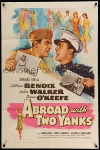 7t043 ABROAD WITH 2 YANKS 1sh '44 Marines William Bendix & Dennis O'Keefe lust after Helen Walker!