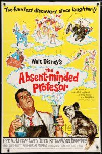 7t045 ABSENT-MINDED PROFESSOR 1sh R67 Walt Disney, Flubber, Fred MacMurray in title role!