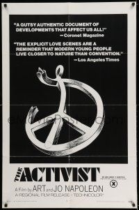 7t048 ACTIVIST 1sh '70 counter-culture documentary rated X for explicit love scenes!