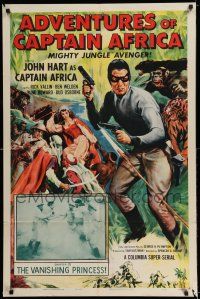 7t051 ADVENTURES OF CAPTAIN AFRICA chapter 10 1sh '55 serial, John Hart is the mighty jungle avenger