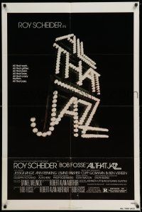 7t069 ALL THAT JAZZ 1sh '79 Roy Scheider, Jessica Lange, Bob Fosse musical!