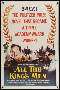 7t070 ALL THE KING'S MEN 1sh R58 Louisiana Governor Huey Long biography with Broderick Crawford!