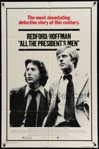 7t072 ALL THE PRESIDENT'S MEN 1sh '76 Dustin Hoffman & Robert Redford as Woodward & Bernstein!