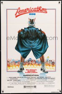 7t091 AMERICATHON 1sh '79 great wacky artwork of Uncle Sam by Robert Grossman!