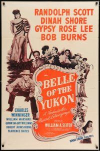 7t120 BELLE OF THE YUKON 1sh R53 Randolph Scott, sexy full-length Gypsy Rose Lee!
