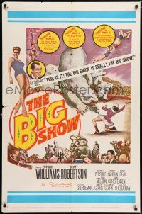 7t126 BIG SHOW 1sh '61 sexy Esther Williams & Cliff Robertson at circus!