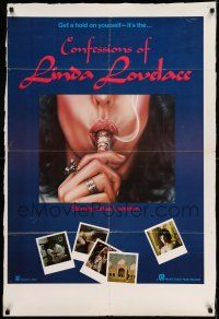 7t272 CONFESSIONS OF LINDA LOVELACE 1sh '77 Linda Lovelace, Carol Connors, sexy images!