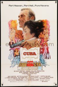7t296 CUBA 1sh '79 cool artwork of Sean Connery & Brooke Adams and cigars!