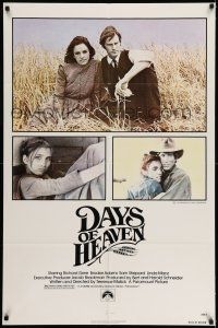 7t317 DAYS OF HEAVEN 1sh '78 Richard Gere, Brooke Adams, directed by Terrence Malick!