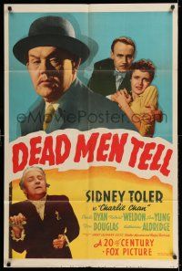 7t320 DEAD MEN TELL 1sh '41 Sidney Toler as Asian detective Charlie Chan against a pirate's ghost!