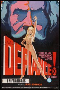 7t326 DEFIANCE OF GOOD 1sh '74 Jean Jennings, Fred J. Lincoln, cool sexy artwork!
