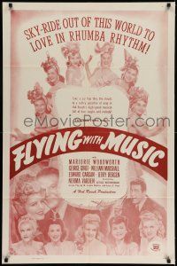7t397 FLYING WITH MUSIC 1sh R48 sky-ride out of this world to love in rhumba rhythm, Hal Roach!