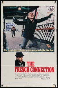 7t412 FRENCH CONNECTION 1sh '71 Gene Hackman in movie chase climax, William Friedkin!