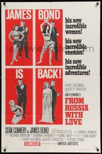7t417 FROM RUSSIA WITH LOVE style B 1sh '64 Sean Connery as Ian Fleming's James Bond 007 is back!