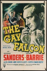 7t001 GAY FALCON 1sh '41 George Sanders, Wendy Barrie & Nina Vale, 1st of the series!