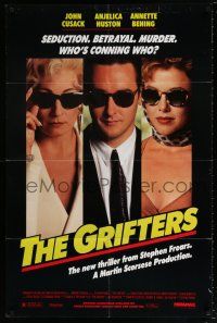 7t438 GRIFTERS 1sh '90 John Cusack, Annette Bening & Anjelica Huston!