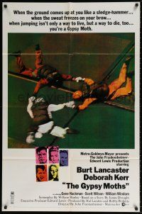 7t442 GYPSY MOTHS style A 1sh '69 Burt Lancaster, John Frankenheimer, cool sky diving image!