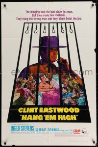 7t449 HANG 'EM HIGH 1sh '68 Clint Eastwood, they hung the wrong man & didn't finish the job!