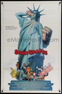 7t454 HAPPY HOUR int'l 1sh '87 Richard Gilliland, beer-drinking Statue of Liberty, Sour Grapes!