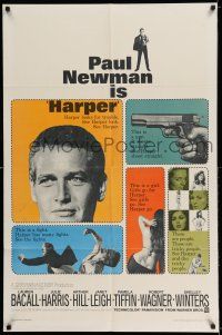 7t462 HARPER 1sh '66 Pamela Tiffin, Paul Newman has many fights & does it better!