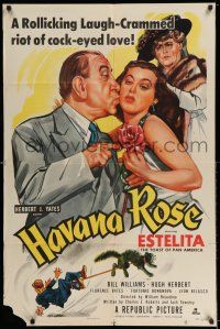 7t464 HAVANA ROSE 1sh '51 sexy Cuban Estelita Rodriguez, Bill Williams, Florence Bates!