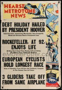 7t466 HEARST METROTONE NEWS 1sh '31 President Hoover saves prosperity by declaring debt holiday!