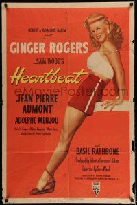 7t467 HEARTBEAT 1sh '46 great huge full length image of super sexy Ginger Rogers showing her legs!