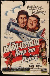 7t498 KEEP 'EM FLYING 1sh R49 Bud Abbott & Lou Costello in the United States Air Force!