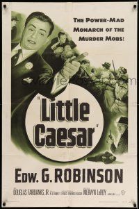 7t527 LITTLE CAESAR 1sh R54 Edward G. Robinson as the power-mad monarch of the murder mobs!