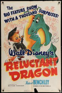 7t740 RELUCTANT DRAGON 1sh '41 a behind the scenes look at Walt Disney's animation studio!