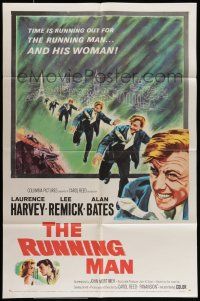 7t814 RUNNING MAN 1sh '64 Laurence Harvey, Lee Remick, directed by Carol Reed!