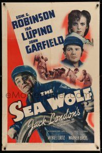 7t826 SEA WOLF 1sh '41 Edward G. Robinson, Ida Lupino, John Garfield, from Jack London novel!