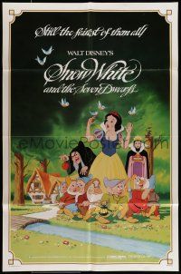 7t858 SNOW WHITE & THE SEVEN DWARFS 1sh R83 Walt Disney animated cartoon fantasy classic!