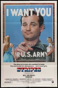 7t875 STRIPES style B 1sh '81 Ivan Reitman classic military comedy, Bill Murray wants YOU!