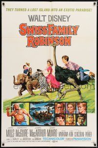 7t881 SWISS FAMILY ROBINSON 1sh R69 John Mills, Walt Disney family fantasy classic!