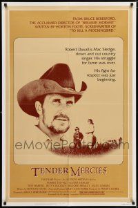 7t893 TENDER MERCIES 1sh '83 Bruce Beresford, great close-up portrait of Best Actor Robert Duvall!