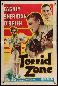7t914 TORRID ZONE 1sh '40 James Cagney plays guitar for sexiest dancer Ann Sheridan, Pat O'Brien!