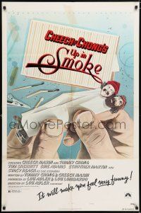 7t927 UP IN SMOKE style B revised 1sh '78 Cheech & Chong marijuana, don't go straight to this movie!